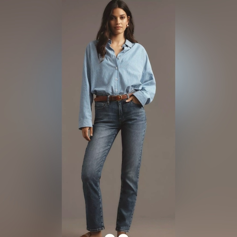 Pilcro Anthropologie Missy Jeans Blair Wash Straight Leg High Rise Size 26